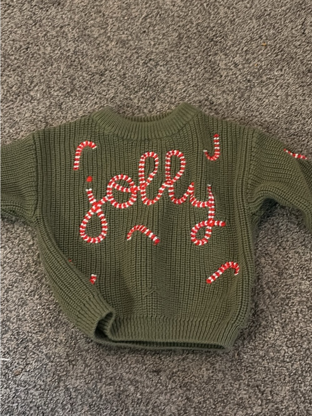 Olive Green 'Jolly' Women's Crewneck Knit Sweater